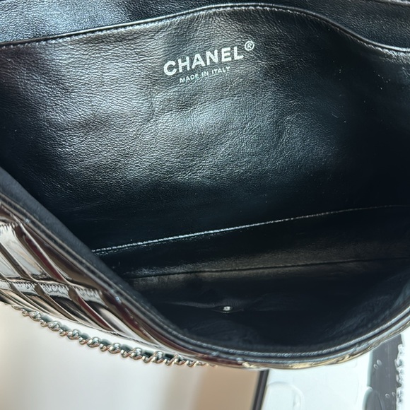 Chanel Patent Quilted Clutch with Chain in Black - Picture 9 of 15
